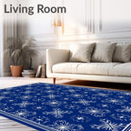 Lapis White Floral Labyrinth Rug