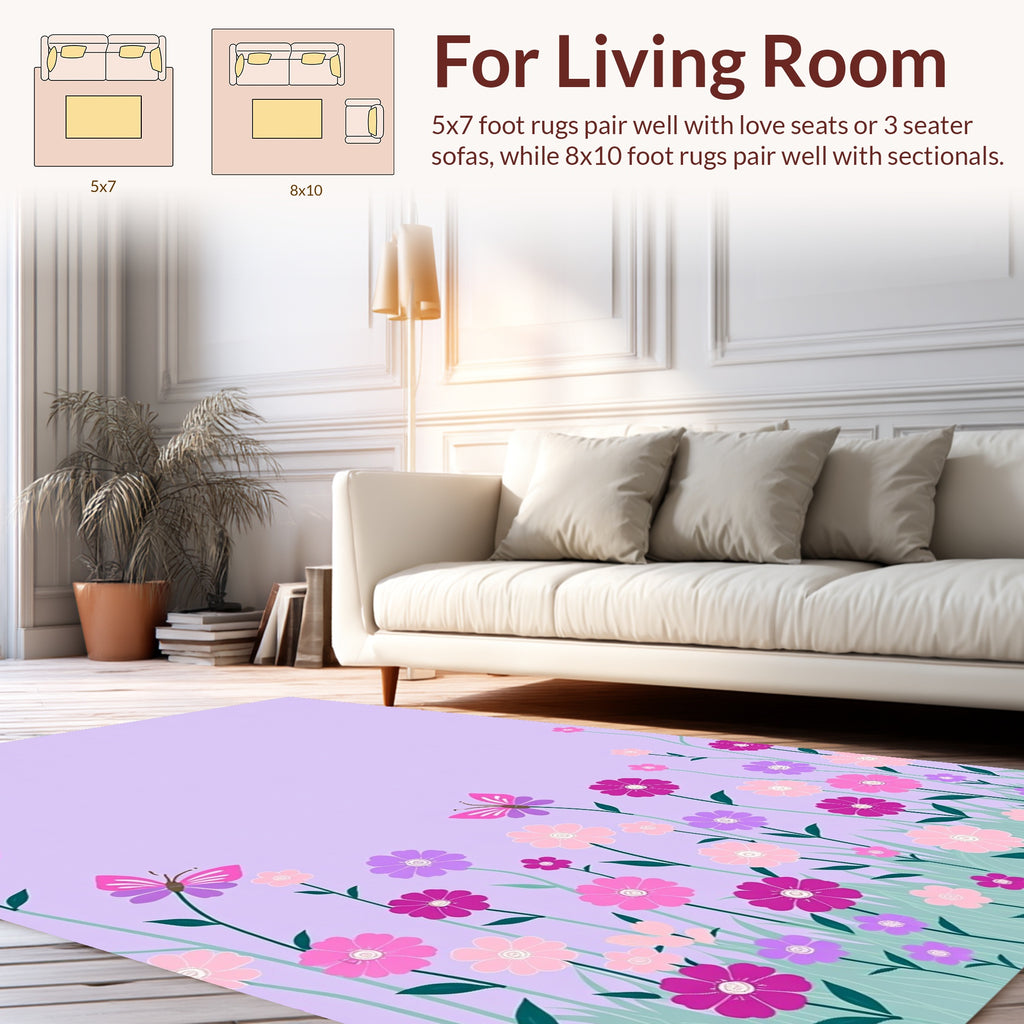 Spring Butterfly Garden Design Rug