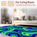 Blue Green Swirl Pattern Rug