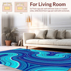 Blue Ocean Swirl Pattern Rug