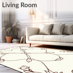 Symmetrical Floral Swirls Pattern Rug