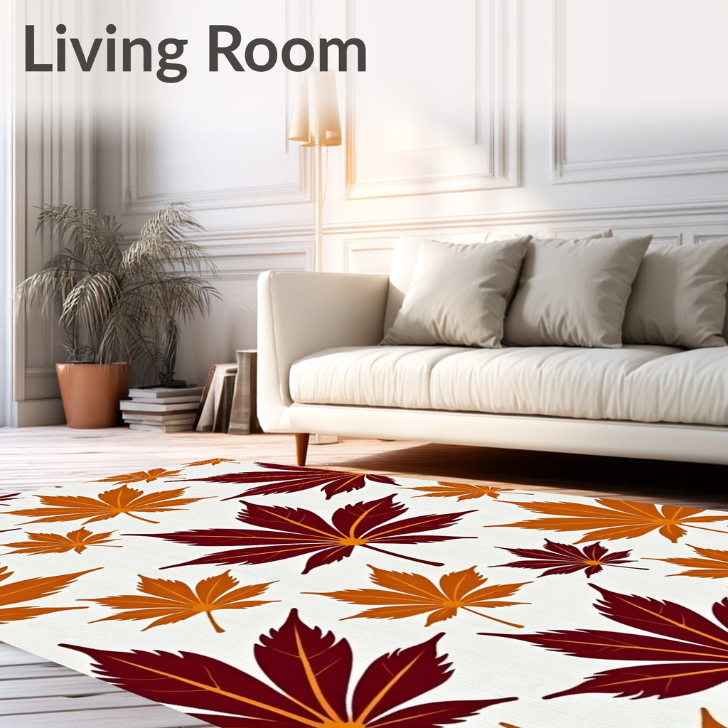 Autumn Maple Leaf Repeating Pattern Rug