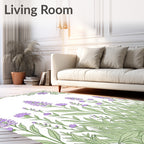 Purple Flower Garden With Green Vines Rug