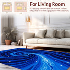 Deep Blue Swirl Galaxy Design Rug