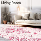 Pink Floral Art Nouveau Design Rug