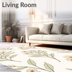 Delicate Floral Botanical Pattern Rug