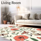 Floral Dragonfly Boho Pattern Rug