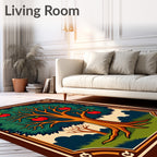Vibrant Apple Tree Border Design Rug