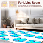 Geometric Faceted Blue Gemstone Pattern Rug