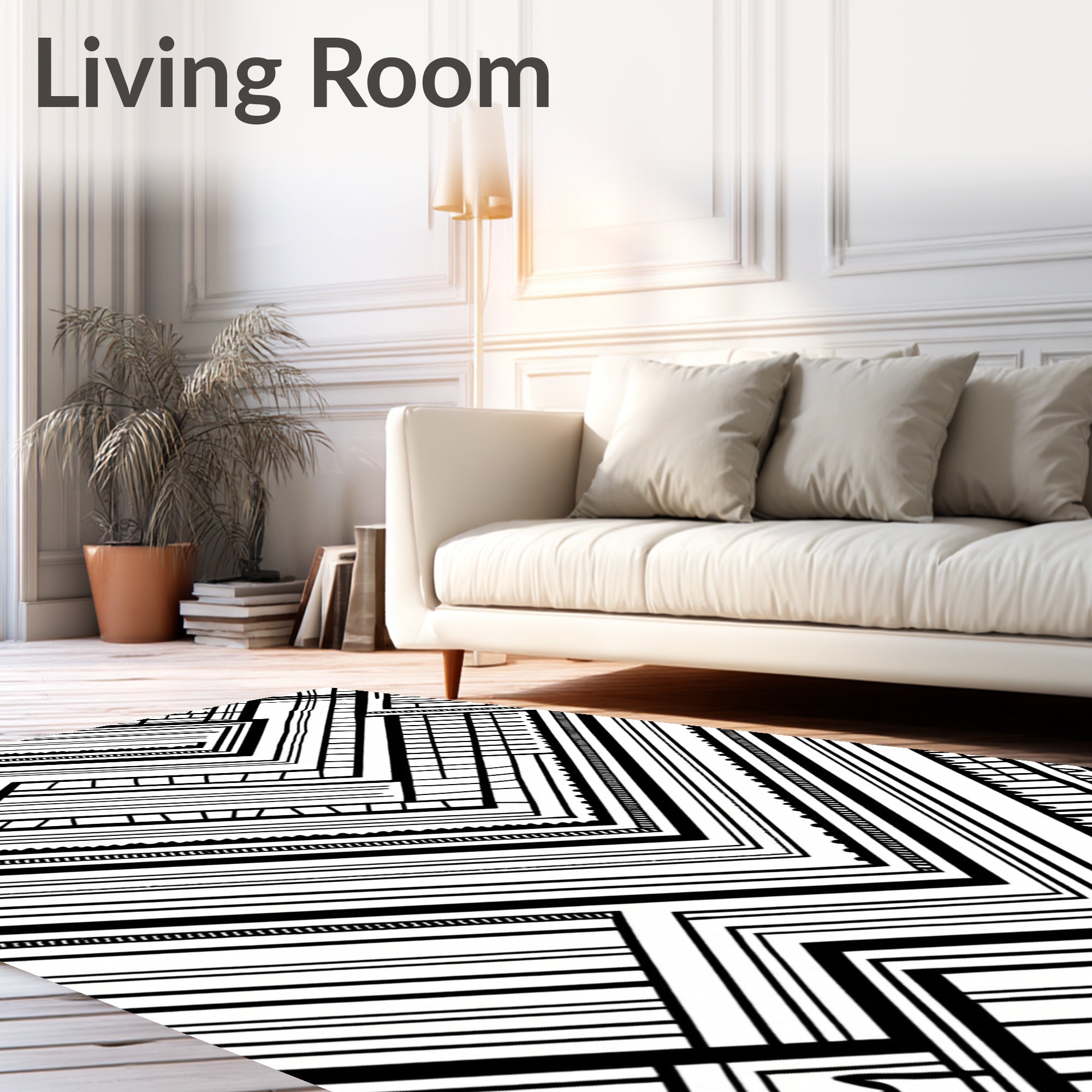 Abstract Linear Geometric Pattern Design Rug