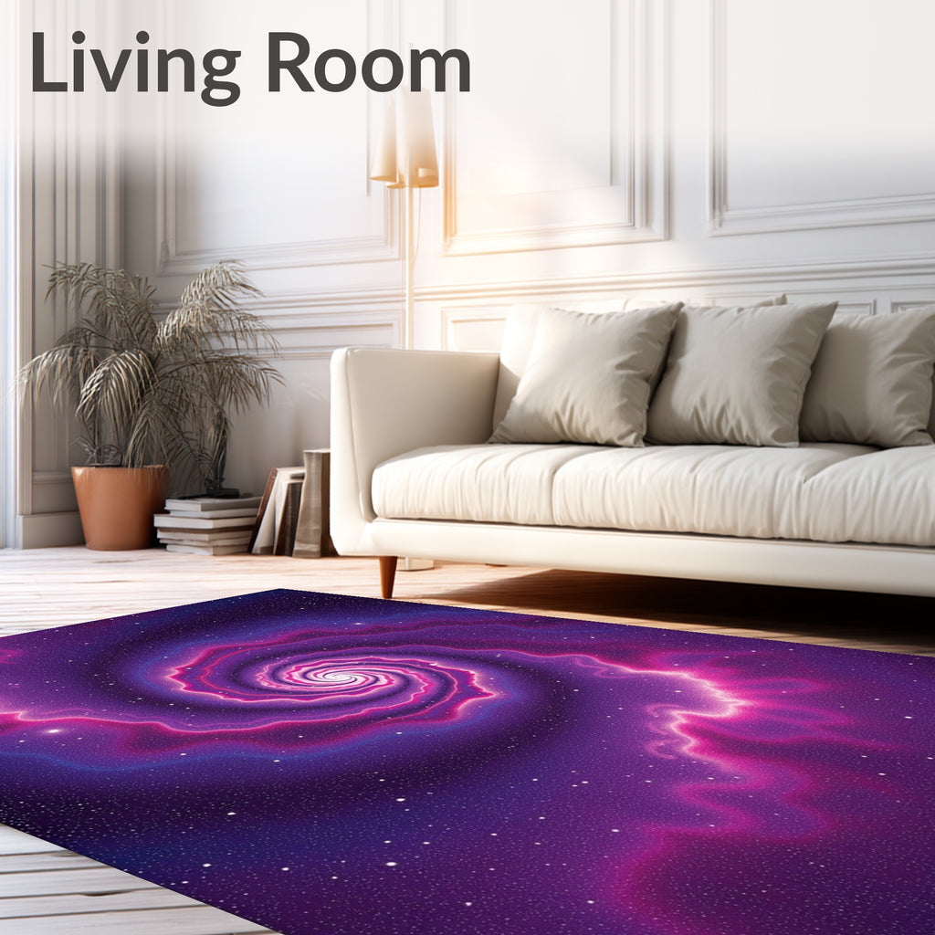 Vibrant Purple Nebula Swirl Rug