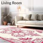 Ornate Floral Scrollwork Design Rug