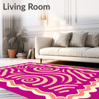 Abstract Swirls Stripes Pattern Rug