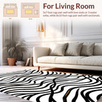 Abstract Black Gold Waves Rug