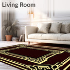 Bold Geometric Art Deco Frame Rug