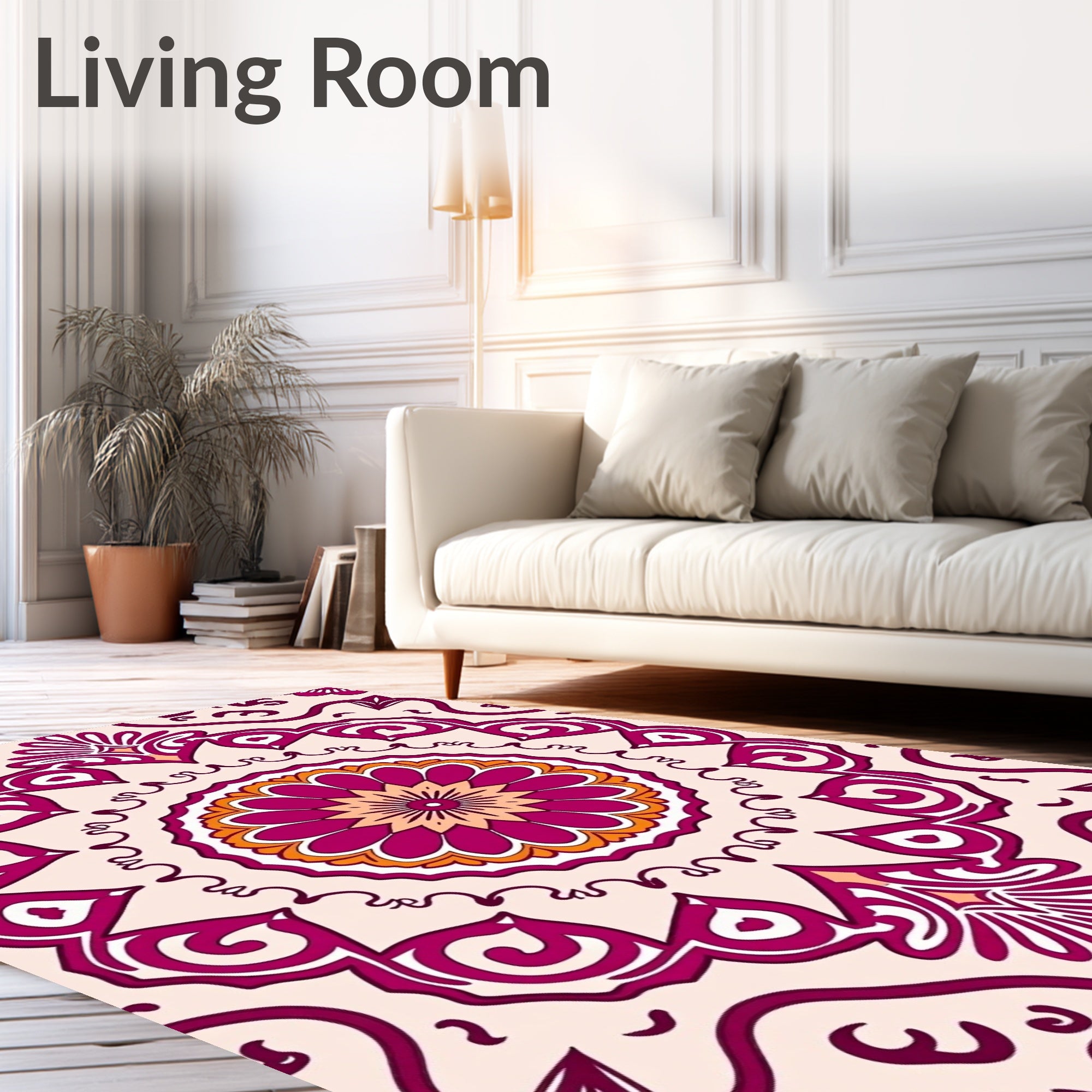 Mandala Inspired Floral Pattern Rug