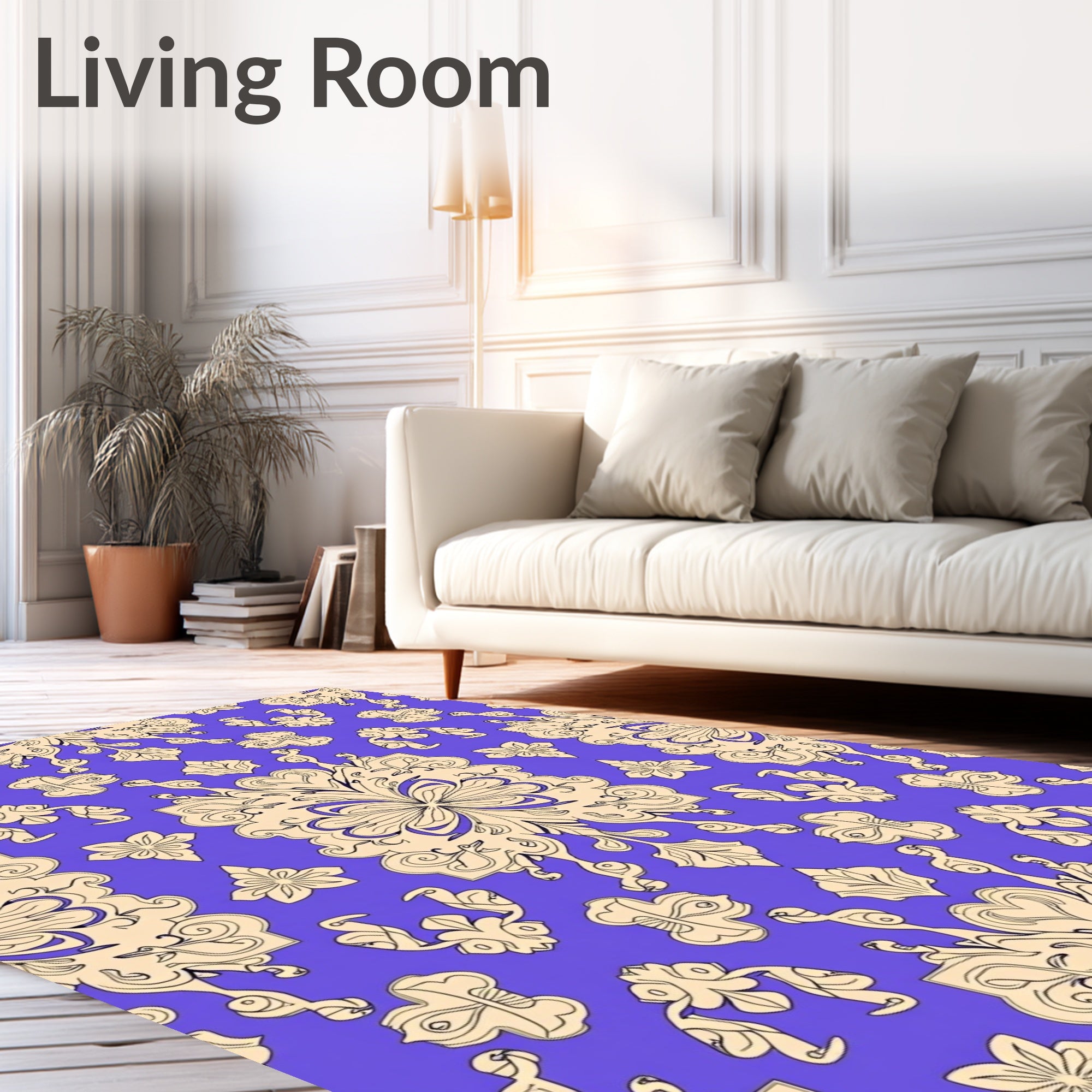Elegant Floral Scrollwork Pattern Rug
