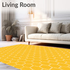 Geometric Honeycomb Pattern Rug