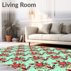 Red Golden Symmetry Pattern Design Rug