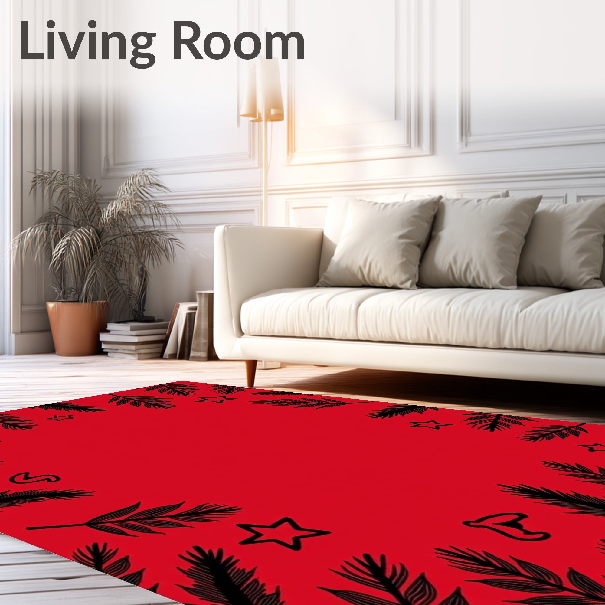 Black Pine Star Pattern Rug