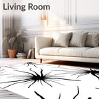 Abstract Starburst Black White Pattern Rug