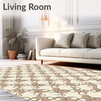Neutral Tan Organic Swirl Collection Rug