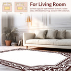Ornate Floral Decorative Border Design Rug