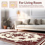 Elegant Dark Red Floral Medallion Rug