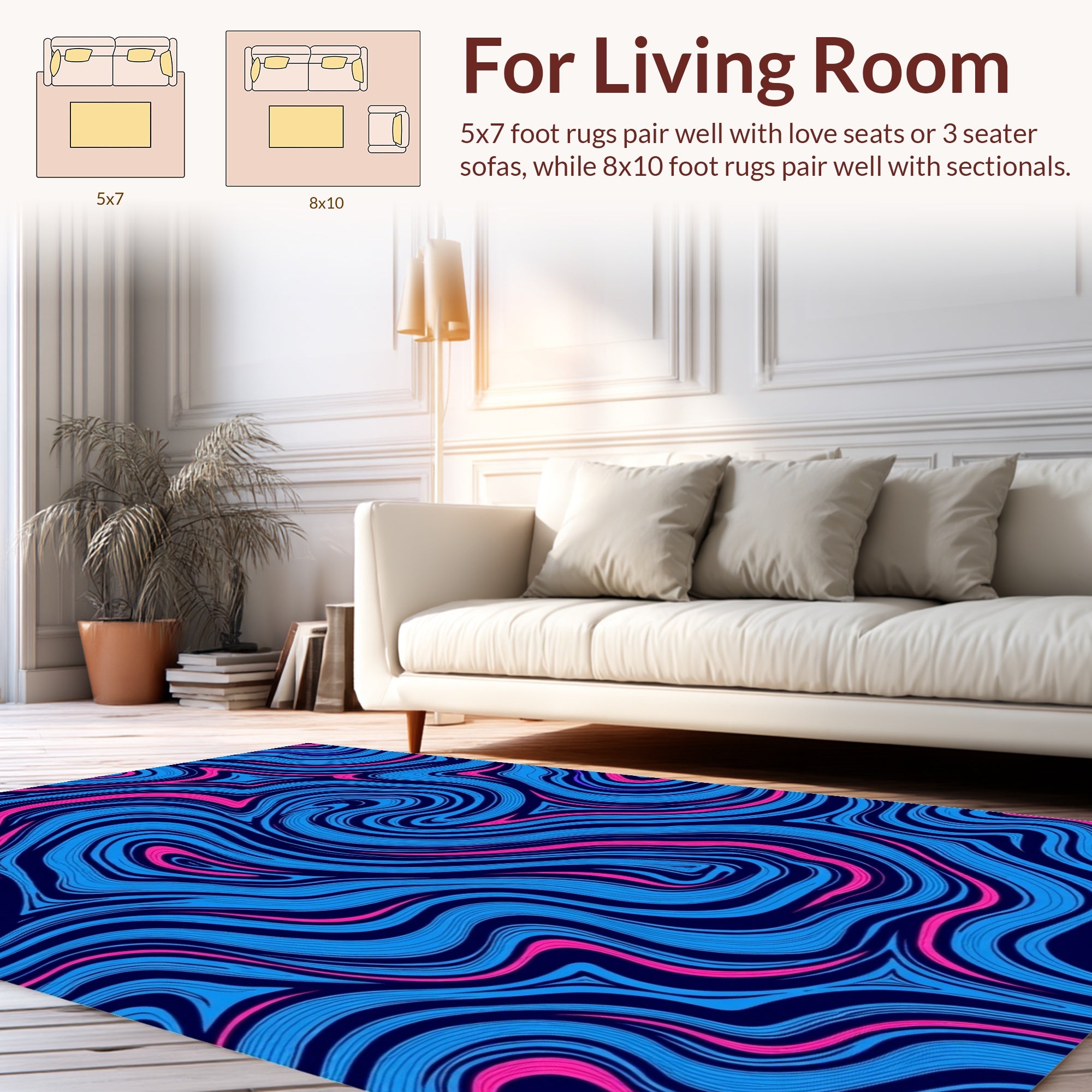 Vivid Swirl Abstraction Rug