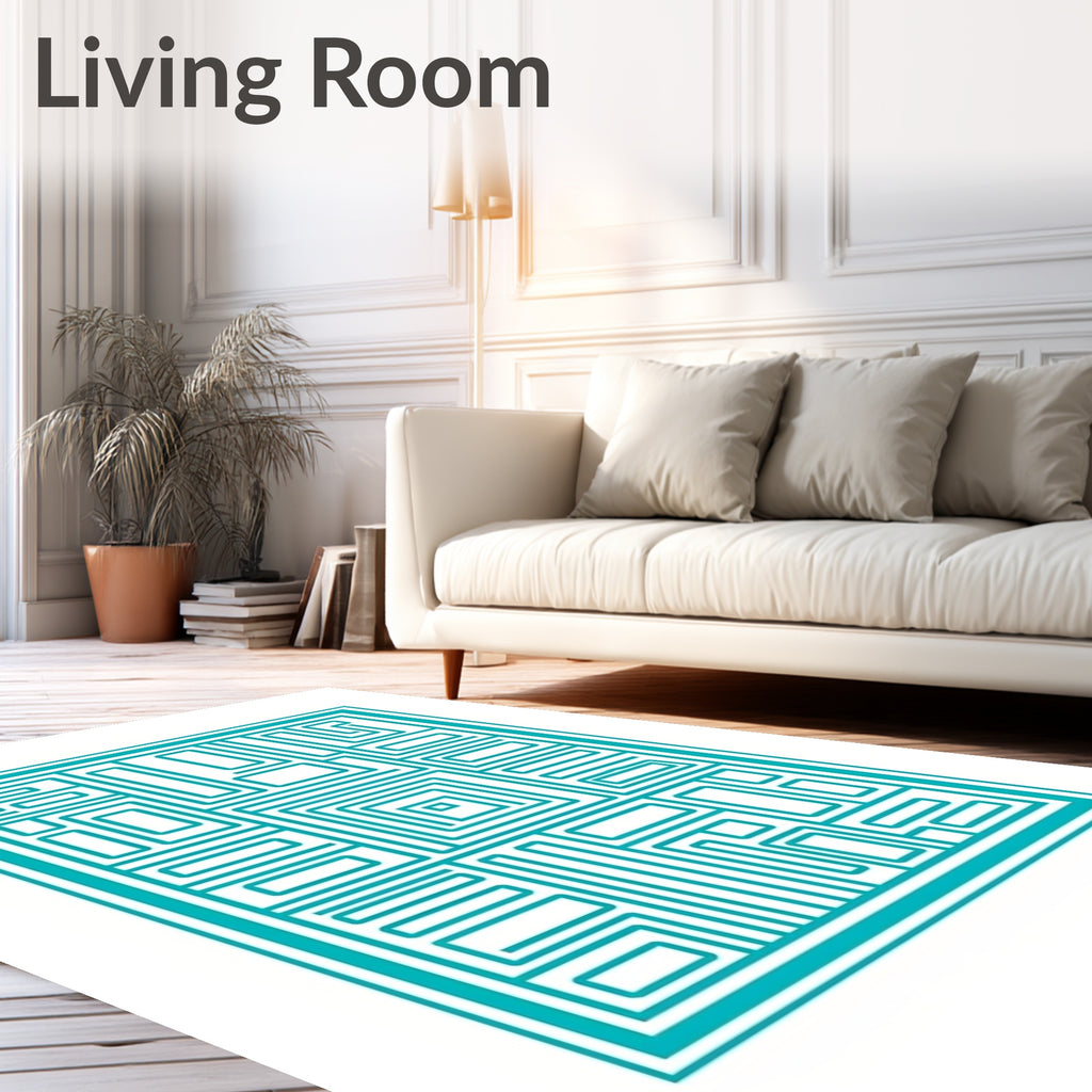 Geometric Maze Pattern Design Rug