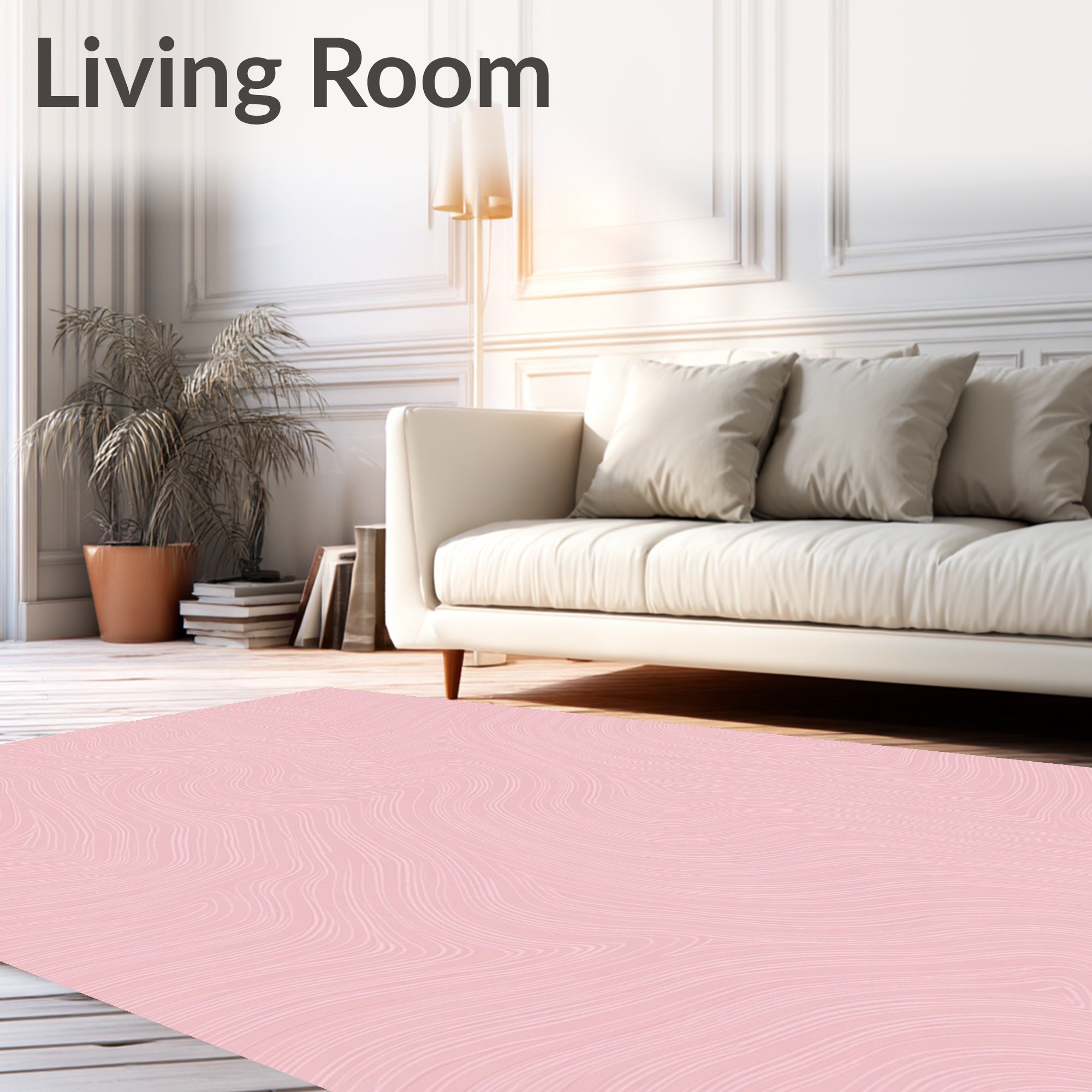 Soft Pink Wavy Lines Rug