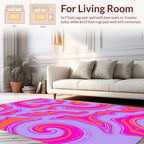 Vibrant Swirls Purple Pink Orange Rug