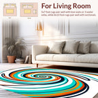 Vivid Swirls Teal Orange Rug