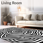 Abstract Swirl Stripe Contour Rug