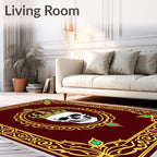 Ornate Skull Crown Emblem Rug