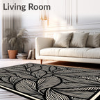 Abstract Wavy Leaf Pattern Design Rug