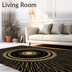 Art Deco Sunburst Graphic Design Rug