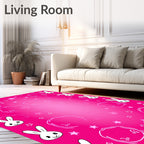 Cute Bunny Star Pattern Design Rug