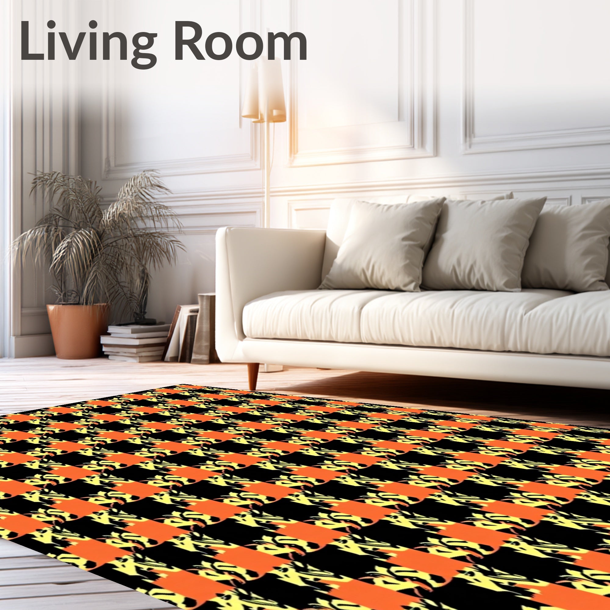 Bold Abstract Checkered Pattern Rug
