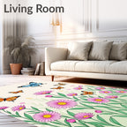 Butterflies Floral Garden Delight Design Rug