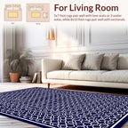 White Geometric Hexagonal Grid Design Rug