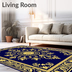 Antique Golden Floral Medallion Rug