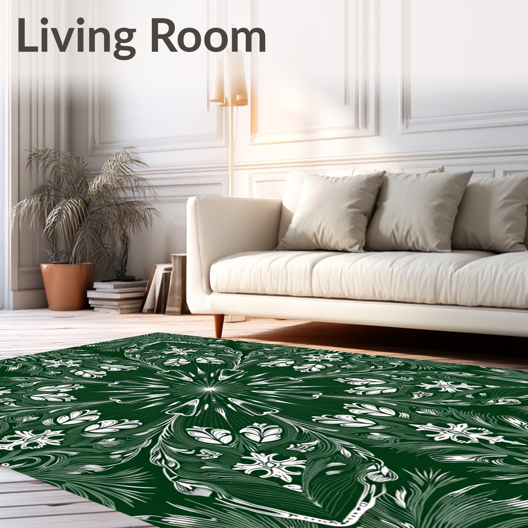 Intricate Floral Mandala Pattern Rug