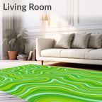 Swirling Green Flow Pattern Rug
