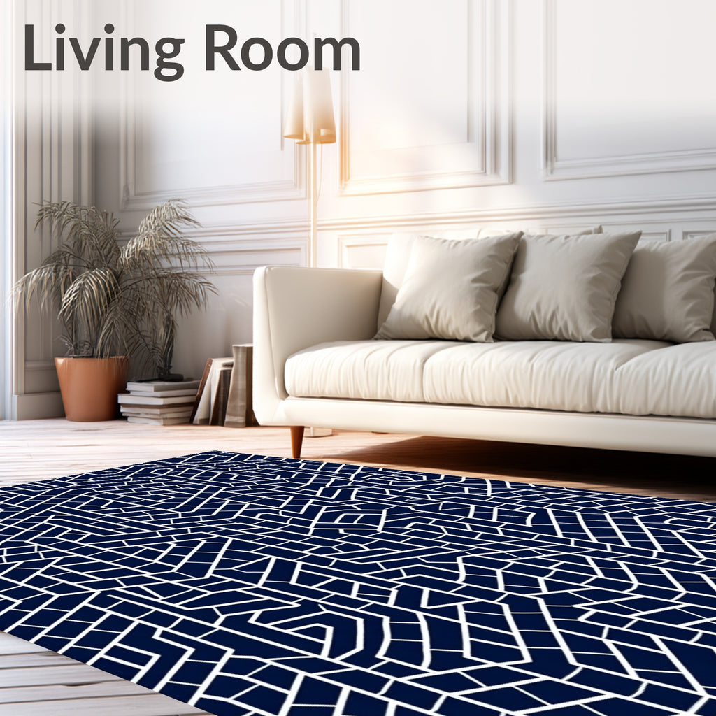 Geometric Labyrinth Pattern Rug