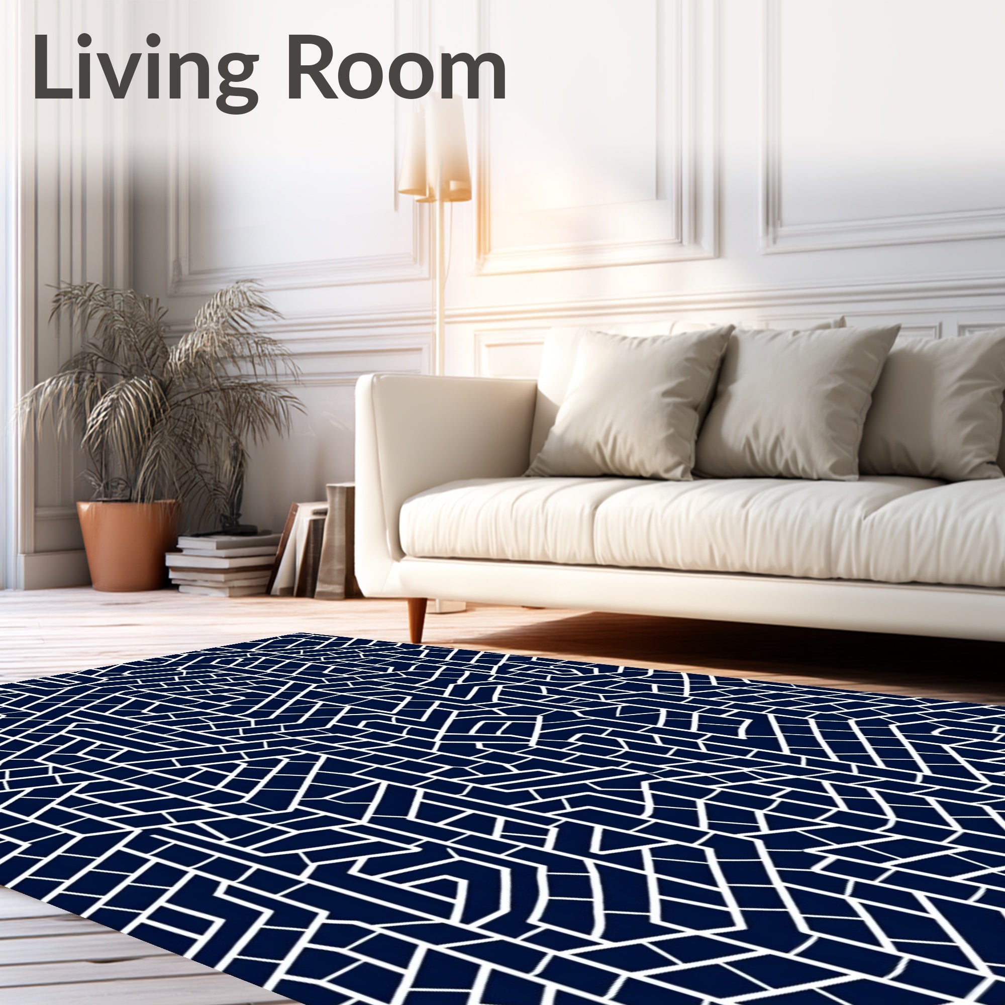 Geometric Labyrinth Pattern Rug
