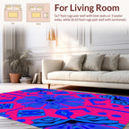 Vibrant Abstract Geometric Floral Pattern Rug