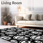 Grotesque Skull Graphic Pattern Rug