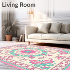 Ornate Floral Inlay Design Rug