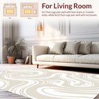 Neutral Swirling Ribbon Pattern Rug